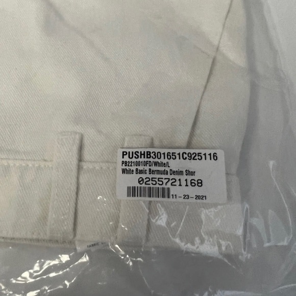 Pushbutton White Semi Cocoon Half Jeans Large Retail $434. - Picture 3 of 7